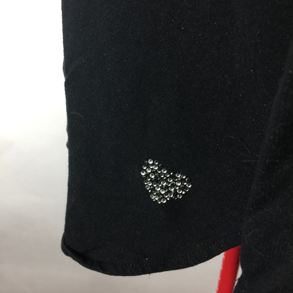 Quacker Factory Black Rhinestone Studded Shirt 1x - image 6